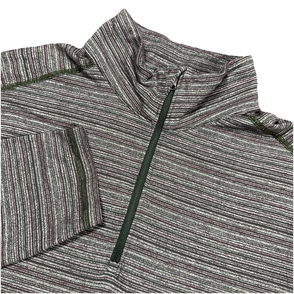 Lululemon Mens Long Sleeve Quarter Zip Athletic Shirt Multi Striped Size Large - Picture 1 of 6